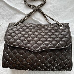 Rebecca Minkoff Quilted Spiked Large Affair bag in Color Smoke- Rare -Unique